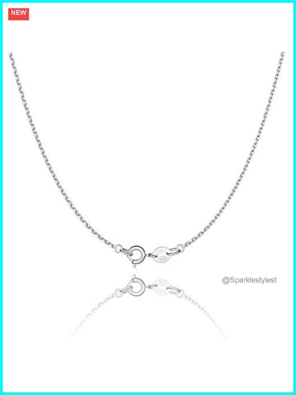 925 Sterling Silver Cable Chain Necklace Thin Sturdy Women's Jewelry